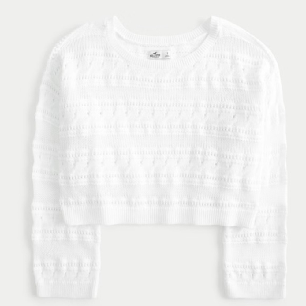 NWT! Hollister Women's Easy Crochet-Style Crew Sweater- XL
